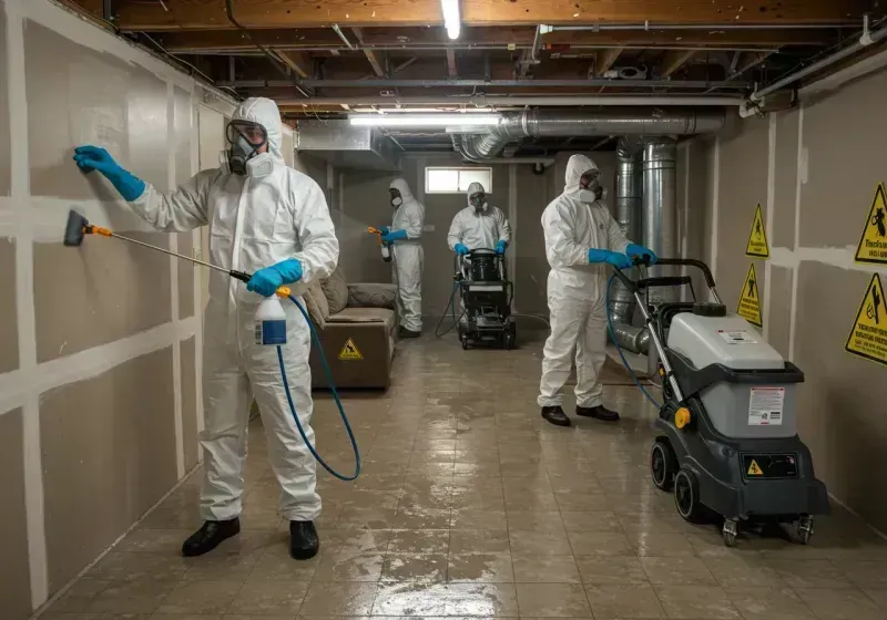 Basement Moisture Removal and Structural Drying process in Sargent County, ND